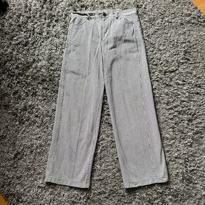 Vintage canvas striped Pants waist 30 length 32 wide leg baggy
